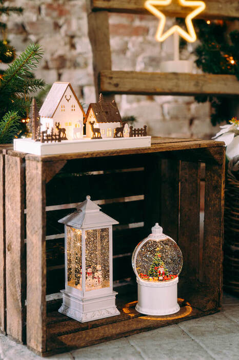 Lykta Vattenfylld Snöglob LED Konstsmide